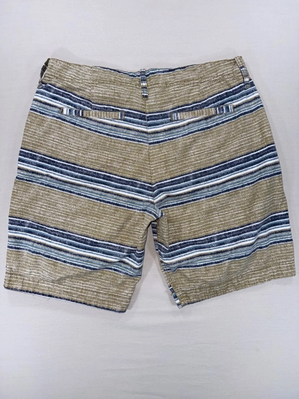 Aeropostale Men's Striped Flat Front Chino Shorts 32 Cotton